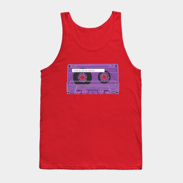 Cassette Tape (Royal Purple Colorway) Analog / Music Tank Top by Analog Digital Visuals